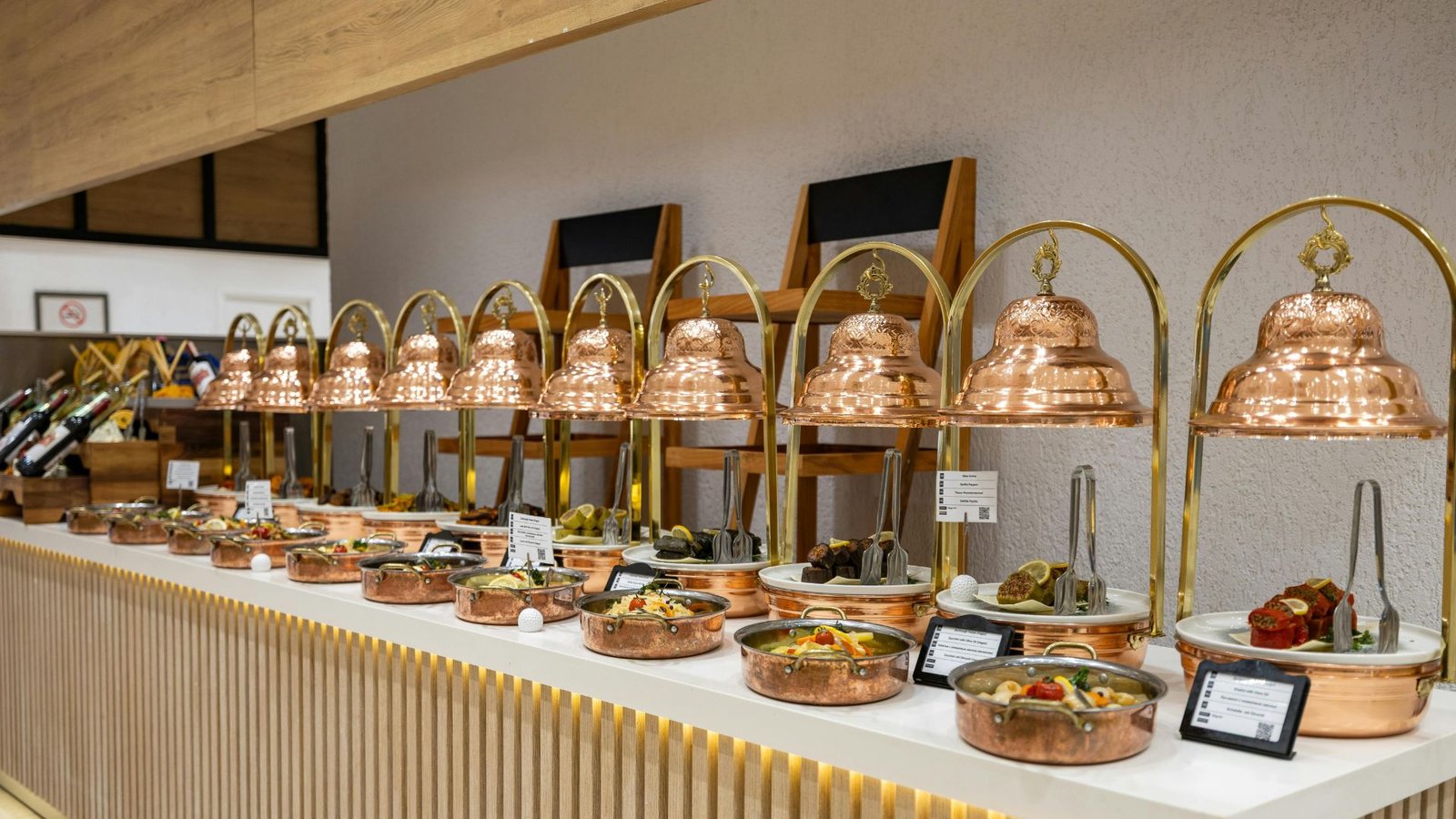 Exquisite multi-cuisine catering spread at a luxury wedding reception