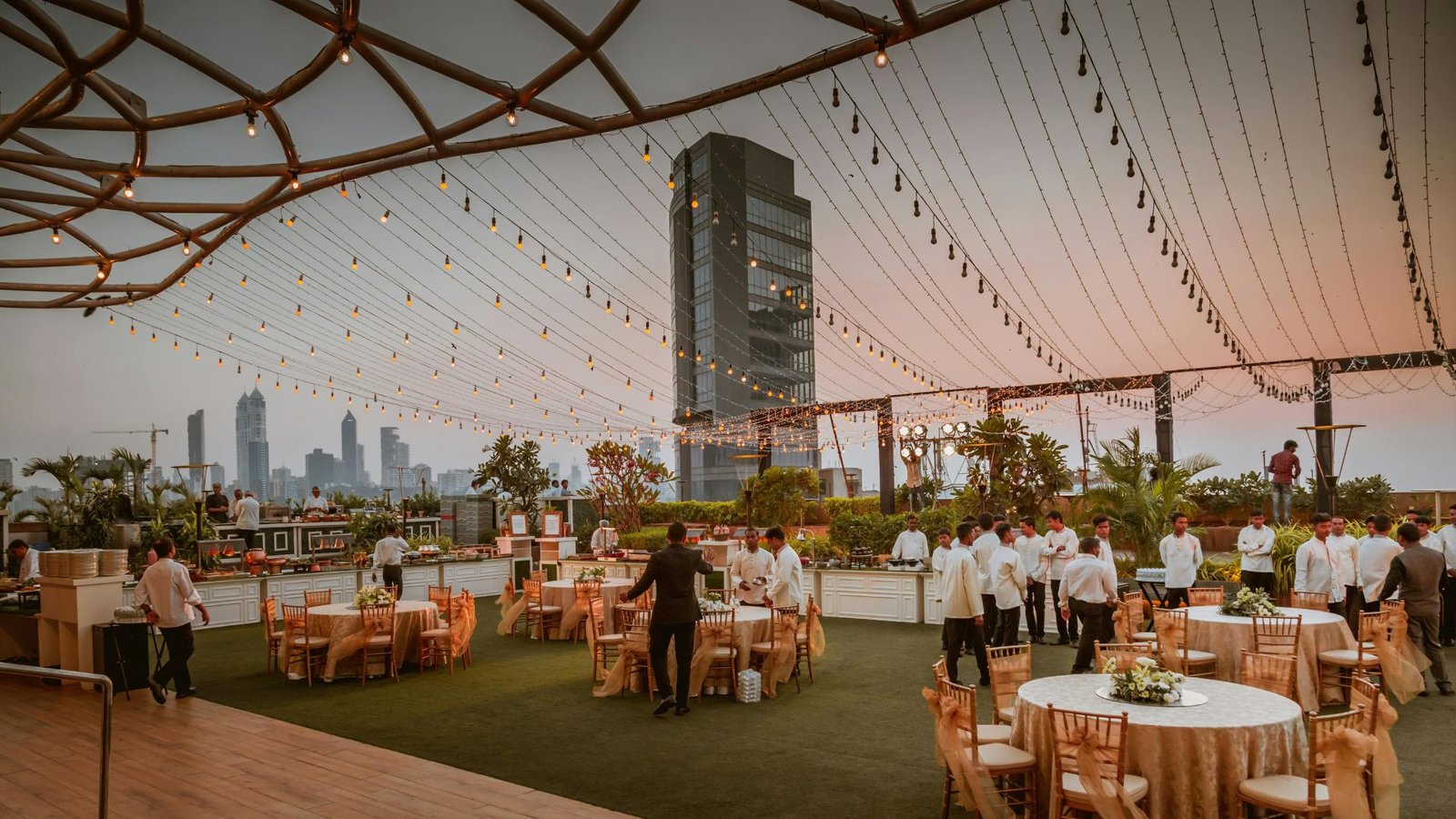 Grand wedding venue with spectacular floral and lighting design